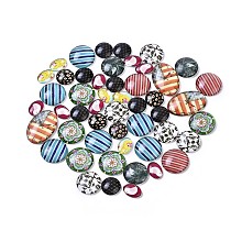 Honeyhandy Glass Cabochons, Mixed Shapes, Mixed Style, Mixed Color, 10~30x8~23x3~6mm