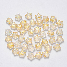 Arricraft Spray Painted Glass Beads, Star, Clear, 8x8.5x4mm, Hole: 1mm