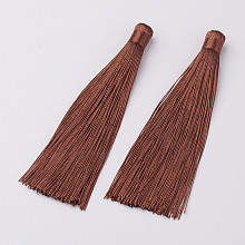 Honeyhandy Nylon Tassels Big Pendant Decorations, Sienna, 120x10mm, Hole: 5mm