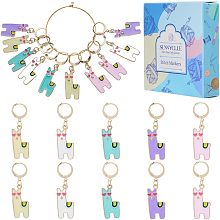 SUNNYCLUE 1 Box 20pcs Crochet Knitting Markers Stitch Markers Knitting Alpaca Cute Animals Locking Stitch Marker Charm Crochet Knitting Markers for Knitting Weaving Sewing Needleworks DIY Crafts