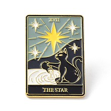 Honeyhandy Fashion Tarot Card Enamel Pin, Alloy Enamel Brooch, Golden, The Star XVII, 30.5x21x10mm, Pin: 1mm