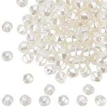 SUNNYCLUE 200Pcs ABS Plastic Imitation Pearl Bead, Polygon, Beige, 10x9x8mm, Hole: 1.5mm