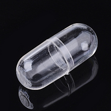 Honeyhandy Openable Plastic Bead Containers, Capsule Shaped Container, Clear, 24x10.5mm, Inner Diameter: 8.5mm, Capacity: 1ml(0.03 fl. oz)