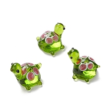 Honeyhandy Handmade Lampwork Beads, Turtle, Yellow Green, 18.5~20x14.5~17.5x16.5mm, Hole: 1.8mm