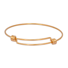 Honeyhandy Expandable 316 Surgical Stainless Steel Bangle Making, Real 18K Gold Plated, 60mm, 1.5mm