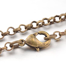 Honeyhandy Iron Cross Chain Rolo Chain Necklace Making, Antique Bronze, 23.9 inch