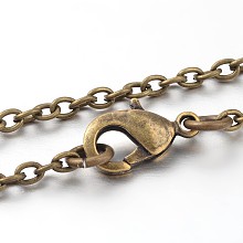 Honeyhandy Iron Cable Chain Necklace Making, with Lobster Claw Clasps, Antique Bronze, 24 inch