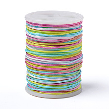 Honeyhandy Segment Dyed Polyester Thread, Braided Cord, Colorful, 0.8mm, about 10.93 yards(10m)/roll