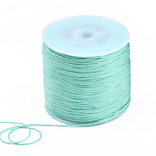 Honeyhandy Nylon Thread, Chinese Knotting Cord, Aquamarine, 0.8mm, about 109.36 yards(100m)/roll