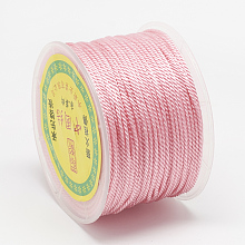 Honeyhandy Nylon Threads, Milan Cords/Twisted Cords, Pink, 1.5~2mm, about 54.68 yards(50m)/roll