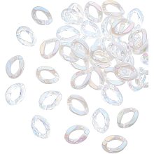 CHGCRAFT 100Pcs 2 Colors Acrylic Linking Rings Quick Link Connectors Clear and White Open Linking Rings for Jewelry Bracelet Necklace Craft Purse Strap Making