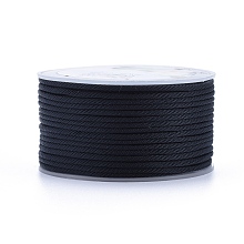 Honeyhandy Polyester Braided Cords, for Jewelry Making Beading Crafting, Black, 2mm, about 21.87 yards(20m)/roll