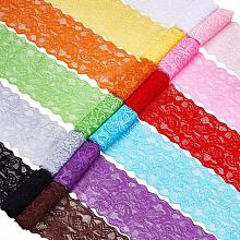 Honeyhandy Elastic Lace Trim, Lace Ribbon For Sewing Decoration, Mixed Color, 3 inch(80mm), about 0.9~1m/strand