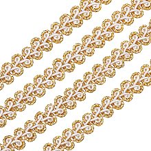 FINGERINSPIRE 20 Yards Metallic Braid Lace Trim Handmade Goldenrod Centipede Braid Trim Crafts White Lining Decorative Trim with Card for Curtain Slipcover DIY Costume Accessories 0.47"/12mm(W)