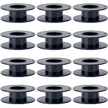 OLYCRAFT 24pcs Plastic Bobbin Empty Spools Black Thread Wire Spools Bobbins Small Plastic Spools Empty Wire Spools Plastic Bobbins for Embroidery Brother Sewing Cord Thread Wire Rope Chain