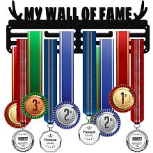 GLOBLELAND My Wall of Fame Medal Holder Display Hanger Rack Frame for Sport Race Metal Medal Hanger for Gymnastics Soccer Basketball Competition,15.75x6Inches