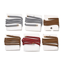 OLYCRAFT 6Pcs Leather Hair Ties Ponytail Holder Wrap Ponytail Braid Holder Bendable Spiral Hair Bands Ties with Iron Wire Hair Accessories for Women Brown Grey Coffee Beige Black Wine Red