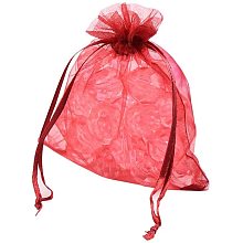 NBEADS 200PCS Organza Bags for Mother's Day, Red, 12x10cm