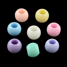 Arricraft Opaque Acrylic European Beads, Large Hole Round Beads, Mixed Color, 8mm, Hole: 4mm, about 2690pcs/500g