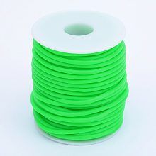 Honeyhandy Hollow Pipe PVC Tubular Synthetic Rubber Cord, Wrapped Around White Plastic Spool, Lime, 2mm, Hole: 1mm, about 54.68 yards(50m)/roll