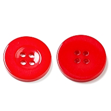 Honeyhandy Resin Buttons, Dyed, Flat Round, Red, 20x3mm