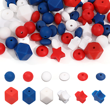 CHGCRAFT 84Pcs 12Styles Silicone Beads Loose Spacer Beads Charms for DIY Necklaces Bracelet Keychain Making Handmade Crafts, Mixed Color