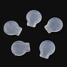 Honeyhandy Comfort Silicone Clip on Earring Pads, Soft Anti-pain Pocket Style Cushions for for Clip-on Earrings, Clear, 11x9.5x3mm, Hole: 1.2x3.5mm