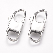 Honeyhandy 304 Stainless Steel Lobster Claw Clasps, Stainless Steel Color, 26x12x5mm, Hole: 6x7.5mm