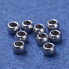 Honeyhandy Tarnish Resistant 304 Stainless Steel Spacer Beads, Stainless Steel Color, 2x1mm, Hole: 0.5mm