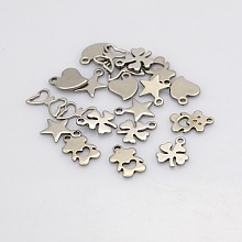 Honeyhandy 201 Stainless Steel Charms, for Simple Necklaces Making, Stamping Blank Tag, Laser Cut, Cactus, Golden, 10x8.5x3mm, Hole: 1.8mm