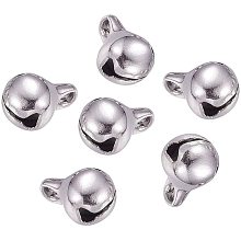 UNICRAFTALE 100pcs 201 Stainless Steel Charms Bell Dangle Charms Silver Tone 2mm Hole Small Pendants for Bracelet Necklace DIY Jewelry Making 11x8x8mm