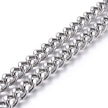 Honeyhandy 304 Stainless Steel Curb Chains, Twisted link Chains, Unwelded, Stainless Steel Color, 8mm, Link: 10x8x2mm