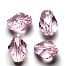 Honeyhandy Imitation Austrian Crystal Beads, Grade AAA, Faceted, Bicone, Pink, 10x13mm, Hole: 0.9~1mm