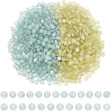 CHGCRAFT 1168pcs 2 Colors Plating Transparent Acrylic Beads Flat Round Golden Sliver Metal Enlaced Plated Beads with Letter Glitter Powder for DIY Jewelry Making Bracelets Set Box Package 0.28inch