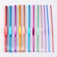 Honeyhandy Aluminum Crochet Hooks Needles, Mixed Color, 150x2~8mm, 12pcs/Bag