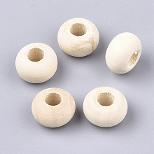 Honeyhandy Unfinished Wood Beads, Natural Wooden Beads, Rondelle, Old Lace, 14~14.5x9mm, Hole: 5.5~6mm