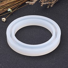 Honeyhandy Ring Shape DIY Silicone Molds, Resin Casting Molds, For UV Resin, Epoxy Resin Jewelry Making, for Making Bangles, White, 74x11mm, Inner Diameter: 62mm