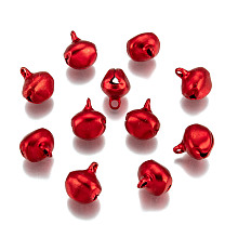 Honeyhandy Aluminum Bell Charms, Red, 14x11.5x10mm, Hole: 2mm