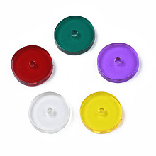 Honeyhandy Transparent Acrylic Beads, Heishi Beads, Flat Round/Disc, Mixed Color, 14.5x2.5~3mm, Hole: 2mm