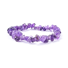 Honeyhandy Valentines Day for Lovers Ideas Amethyst Chips Stretch Bracelets, Indigo, 2-1/8~2-1/4 inch(5.3~5.6cm)