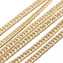 NBEADS 2m/2.18 Yards Light Gold Unwelded Aluminium Twisted Chains Jewelry Making Chains Necklace Link Cable Chain for DIY Jewelry Making