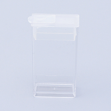 Honeyhandy Plastic Bead Containers, Flip Top Bead Storage, For Seed Beads Storage Box, Rectangle, Clear, 5x2.7x1.2cm, Hole: 0.9x1cm, Capacity: 3ml(0.1 fl. oz)