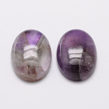 Honeyhandy Oval Natural Amethyst Cabochons, 14x10x4.5mm