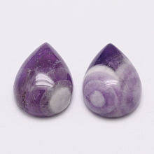 Honeyhandy Teardrop Natural Amethyst Cabochons, 18x13x6mm