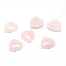 Honeyhandy Natural Rose Quartz Gemstone Cabochons, Heart, 15x18x6mm