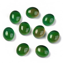 Honeyhandy Glass Cabochons, Mood Cabochons(Color will Change with Different Temperature), Oval, Green, 12x10x6.5mm