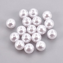 Honeyhandy ABS Plastic Imitation Pearl Beads, Round, White, 11~12mm, Hole: 2.3mm