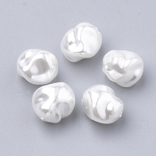 Honeyhandy Eco-Friendly Plastic Imitation Pearl Beads, High Luster, Grade A, White, 10x10x8.5mm, Hole: 1.4mm