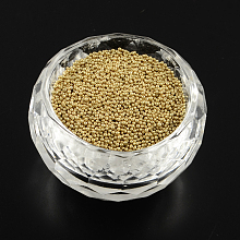 Honeyhandy Color Plated DIY 3D Nail Art Decoration Mini Glass Beads, Tiny Caviar Nail Beads, Light Khaki, 0.6~0.8mm