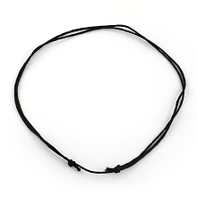 Honeyhandy Waxed Cotton Cord Necklace Making, Adjustable Length, Black, 18.9 inch~38.5 inch